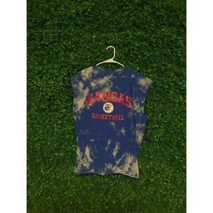 Vintage Acid Wash Kansas Basketball Cut-off T-shirt, Adult Mens XL, Reworked